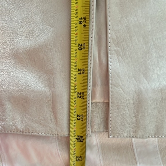 Blue Deep White Genuine Leather Pencil Skirt with Front Slit, NWT - Picture 15 of 16